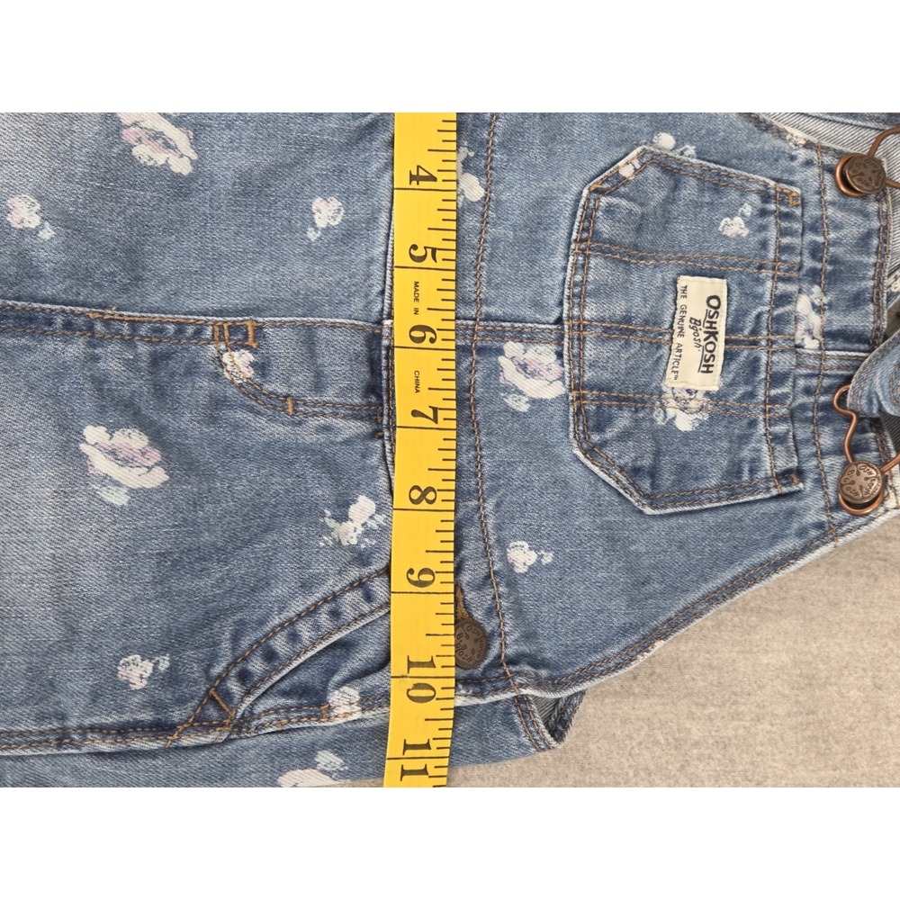 Oshkosh B'Gosh Denim Blue Floral Roses Overalls Baby Girls 18 Months Vestpak - Picture 8 of 12